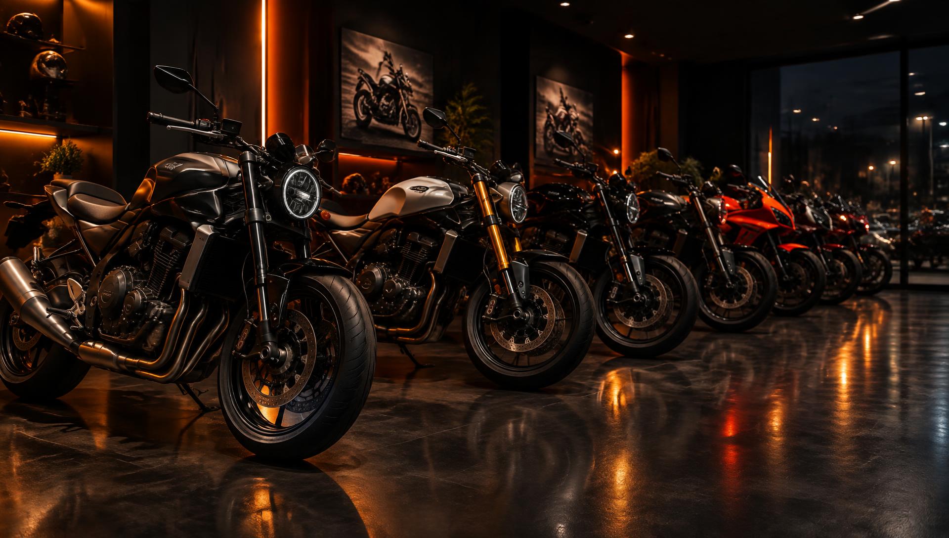 Motos seminovas expostas na loja da Luciano Veículos em Montes Claros